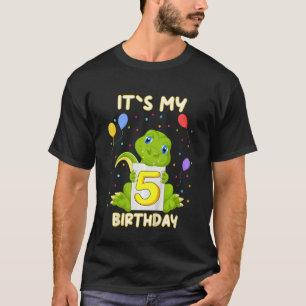 Camiseta Crianças Pequeno 5 de crocodilo Aligator Aniversár