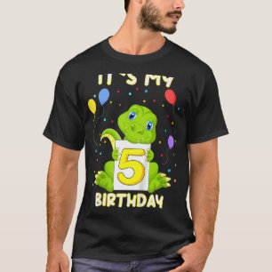 Camiseta Crianças Pequeno 5 de crocodilo Aligator Aniversár