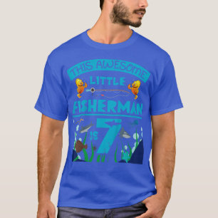Camiseta Crianças Pequeno Pescador Agora 7 Pescar 7