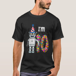 Camiseta Crianças Pequeno Robô Tenho 10 anos de ciência rob
