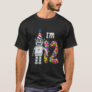 Camiseta Crianças Pequeno Robô Tenho 12 anos de ciência rob