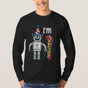 Camiseta Crianças Pequeno Robô Tenho 1 ano de ciência robót