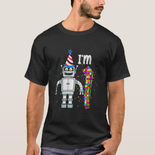 Camiseta Crianças Pequeno Robô Tenho 1 ano de ciência robót