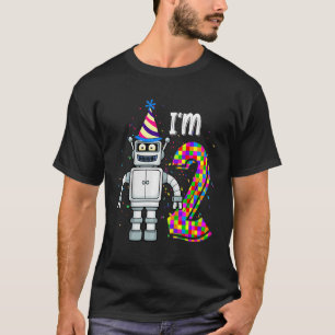 Camiseta Crianças Pequeno Robô Tenho 2 anos de ciência robó
