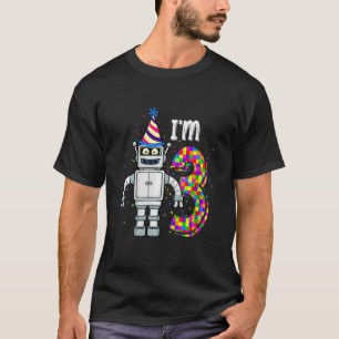 Camiseta Crianças Pequeno Robô Tenho 3 anos de ciência robó