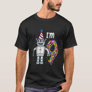 Camiseta Crianças Pequeno Robô Tenho 9 anos de ciência robó