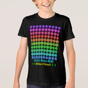 Camiseta Crianças Personalizadas Coloridas Divertidas 100 D