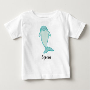 Camiseta Crianças Personalizadas Meninas De Golfinho Nenhum