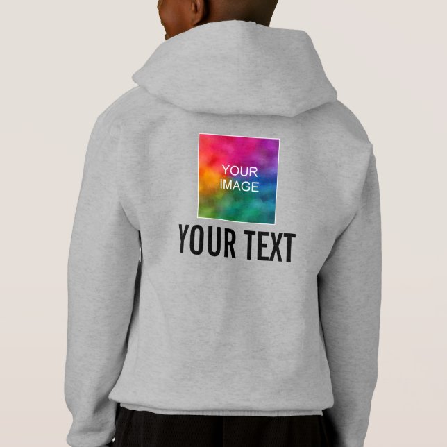 Camiseta Crianças Personalizadas Roupa de Vestuário do Hood (Verso)