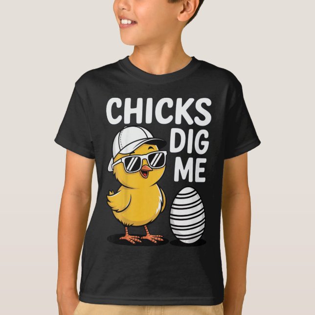 Camiseta Crianças Pintinhos Me Encaixem Felzs pascoa (Frente)