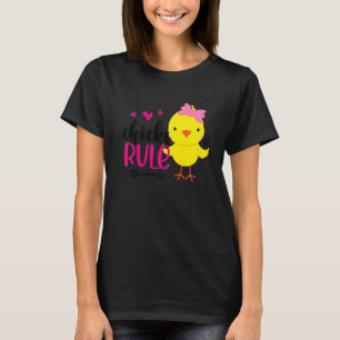 Camiseta Crianças Pintinhos Regra Galinha Feliz E