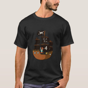 Camiseta Crianças Piratas Em Navio Pirata Crianças Quatro A