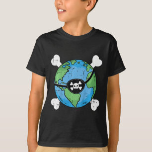 Camiseta Crianças Piratas Planeta Terra Dia do Ambiente