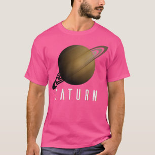Camiseta Crianças Planeta Solar Saturno - Kids Space Scienc