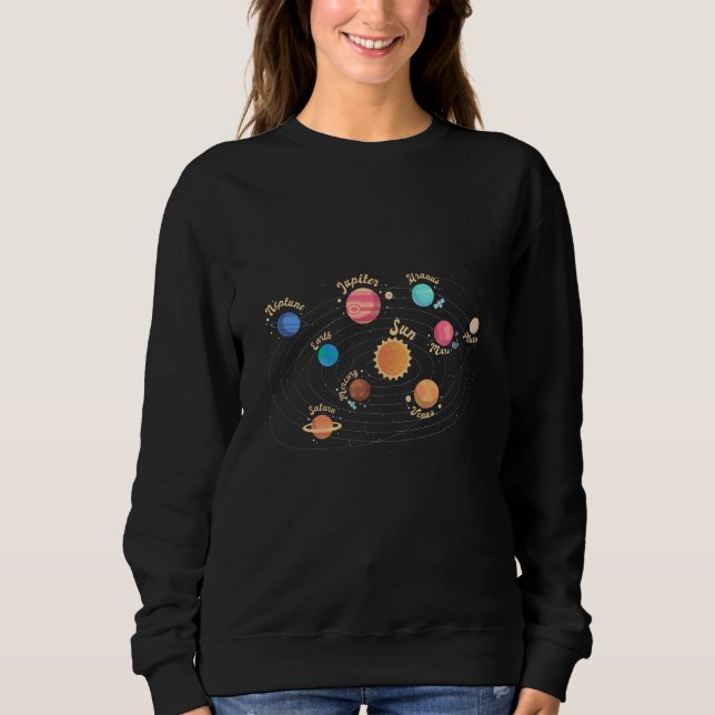 Camiseta Crianças Planetas do Sistema Solar Conhecimento Ex (Frente)