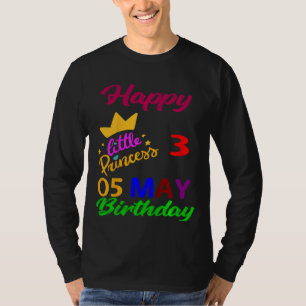 Camiseta Crianças Podem Meninas Aniversário 5 De Maio 3 Ano