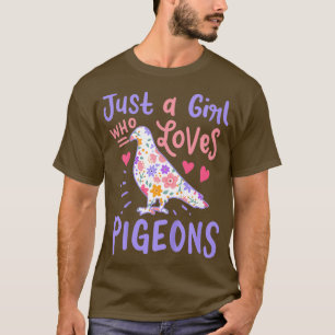 Camiseta Crianças Pombo Apenas Uma Menina Que Ama O Present