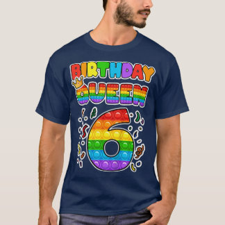 Camiseta Crianças Pop 6 rainha de aniversário de 6 anos Fi