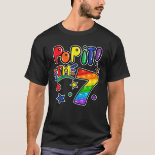 Camiseta Crianças Pop 7 Aniversário Garotas Meninos 7 Ano