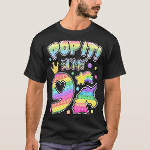 Camiseta Crianças Pop 9º Aniversário Meninas Meninos 9 Anos