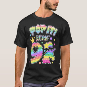 Camiseta Crianças Pop 9º Aniversário Meninas Meninos 9 Anos