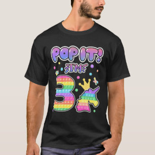 Camiseta Crianças Pop aniversário de 3 anos Meninas 3 Anos 