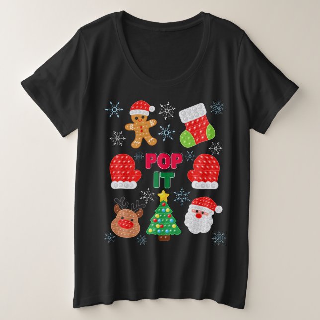 Camiseta Crianças Pop De Natal Papais noeis De Bolha (Frente do Design)