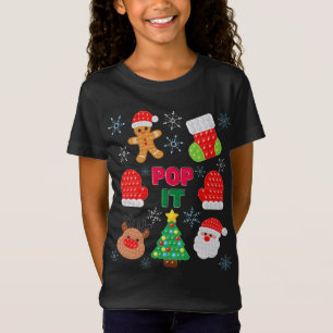 Camiseta Crianças Pop De Natal Papais noeis Reindeer Fidget