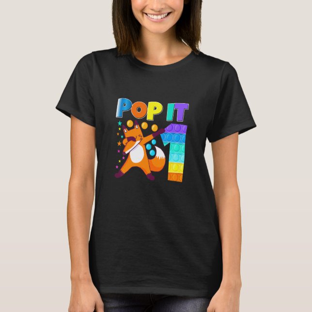 Camiseta Crianças Pop De Raposa Feliz 1.º Aniversário Uma R (Frente)