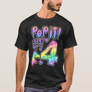 Camiseta Crianças Pop Do 4º Aniversário Meninas De 4 Anos