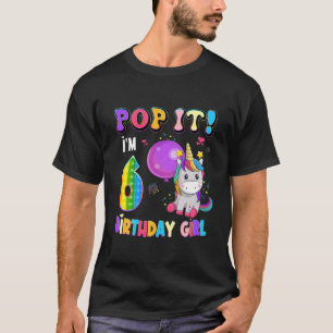 Camiseta Crianças Pop, eu tenho 6 anos, garotinha do Unicór