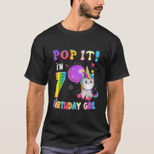 Camiseta Crianças Pop, eu tenho 7 anos, garotinha do Unicór