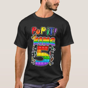 Camiseta Crianças Pop It 5 Aniversário King 5 Anos