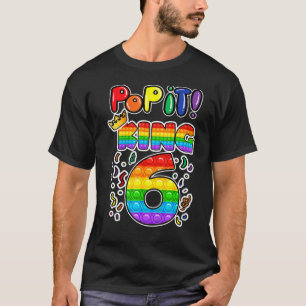 Camiseta Crianças Pop It 6 Aniversário King 6 Anos Old Boy
