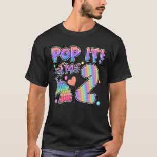 Camiseta Crianças Pop It Birthday Girl 2 para garotas de 2 