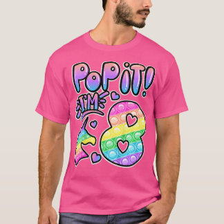 Camiseta Crianças Pop No 8º Aniversário Meninas Meninos 8 A