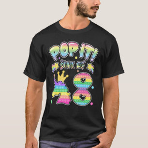 Camiseta Crianças Pop No 8º Aniversário Meninas Meninos 8 A