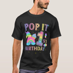 Camiseta Crianças Pop primeiro aniversario 1 Ano Festa De P