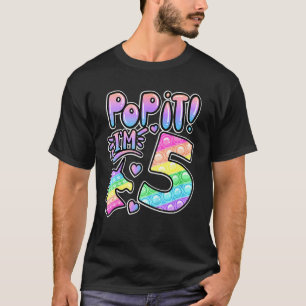 Camiseta Crianças Poppit 5 Birthday Garotas Meninos 5 Anos 