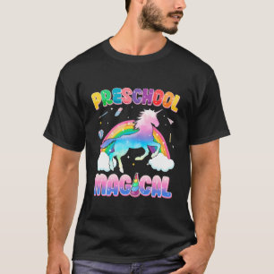 Camiseta Crianças Pré-Escolas Magnética Unicórnio Arco-Íris