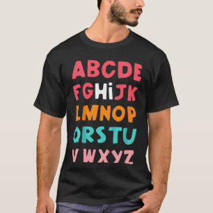 Camiseta Crianças Pré K Jardim de Infância Olá Alfabeto Vol