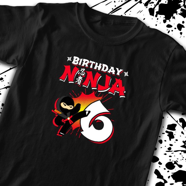 Camiseta Crianças Presente na Festa de aniversário Ninja -  (Criador carregado)