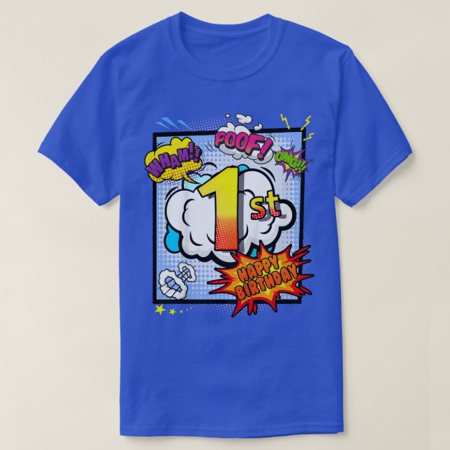 Camiseta Crianças primeiro aniversario 1 Ano Velhos Quadrin (Frente do Design)