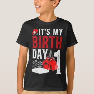 Camiseta Crianças primeiro aniversario Boxando Boy 1 ano Bo