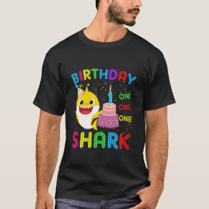 Camiseta Crianças, primeiro aniversario de tubarão-bebê Men
