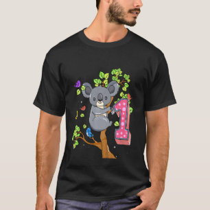 Camiseta Crianças primeiro aniversario de Urso Koala, 1 Ano