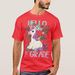 Camiseta Crianças Primeiro Dia De Meninas De Escola De Volt