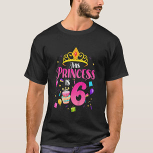 Camiseta Crianças Princesa 6 Anos Garota Aniversário 6 B di
