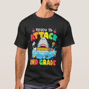 Camiseta Crianças Prontas A Atacar O Tubarão De Grau Segund