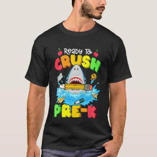 Camiseta Crianças Prontas Para Esmagar Antes Do Tubarão K D
